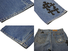 画像をギャラリービューアに読み込む, CHROME HEARTS × Levi's クロムハーツ リーバイス 517 クロスパッチ デニムパンツ インディゴブルー ブラック サイズ34 美品 中古 4b002200