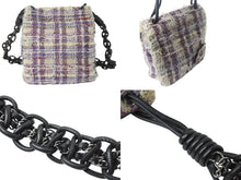 Load image into Gallery viewer, 極美品 CHANEL シャネル ツイード ショルダーバッグ 10番台 マルチカラー シルバー金具 レザー 中古 4b002209