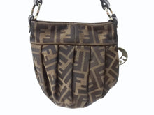 画像をギャラリービューアに読み込む, 新品同様 FENDI フェンディ ミニハンドバッグ ズッカ柄 モノグラム 8BK044 キャンバス レザー ブラウン ゴールド金具 中古 4b002213