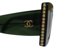 Load image into Gallery viewer, CHANEL シャネル サングラス 5480-H-A c.1718/S3 サイズ52□22 140 ココマーク フェイクパール クリアグリーン 美品 中古 4b002219