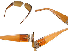 Load image into Gallery viewer, 極美品 CHANEL シャネル リムレス サングラス 4095-B c.125/7F サイズ62□15 125 ココマーク ラインストーン クリアオレンジ 中古 4b002220