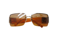 Load image into Gallery viewer, 極美品 CHANEL シャネル リムレス サングラス 4095-B c.125/7F サイズ62□15 125 ココマーク ラインストーン クリアオレンジ 中古 4b002220