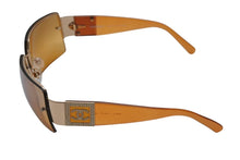 Load image into Gallery viewer, 極美品 CHANEL シャネル リムレス サングラス 4095-B c.125/7F サイズ62□15 125 ココマーク ラインストーン クリアオレンジ 中古 4b002220