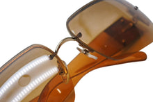 Load image into Gallery viewer, 極美品 CHANEL シャネル リムレス サングラス 4095-B c.125/7F サイズ62□15 125 ココマーク ラインストーン クリアオレンジ 中古 4b002220