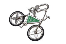 画像をギャラリービューアに読み込む, LOUIS VUITTON ルイヴィトン BIJOU DE SAC BIKE ビジューサック バイク チャーム キーホルダー M77148 シルバー グリーン 美品 中古 4b002221