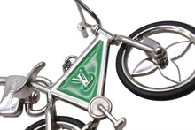 画像をギャラリービューアに読み込む, LOUIS VUITTON ルイヴィトン BIJOU DE SAC BIKE ビジューサック バイク チャーム キーホルダー M77148 シルバー グリーン 美品 中古 4b002221