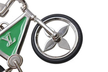 画像をギャラリービューアに読み込む, LOUIS VUITTON ルイヴィトン BIJOU DE SAC BIKE ビジューサック バイク チャーム キーホルダー M77148 シルバー グリーン 美品 中古 4b002221