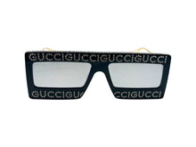 画像をギャラリービューアに読み込む, GUCCI グッチ サングラス GG0431S サイズ60□16 145 ブラック ゴールド ラインストーン メタル プラスチック 美品 中古 4b002231