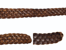 Load image into Gallery viewer, YVES SAINT LAURENT イヴサンローラン YSL ロゴ バックル ベルト ブラウン レザー メッシュ 141516 ゴールド金具 小物 美品 中古 4b002234