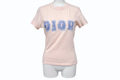 ChristianDior クリスチャンディオール 半袖Tシャツ 3P16155024 サイズ38 デニムロゴ プリント ピンク 美品 中古 4b002238