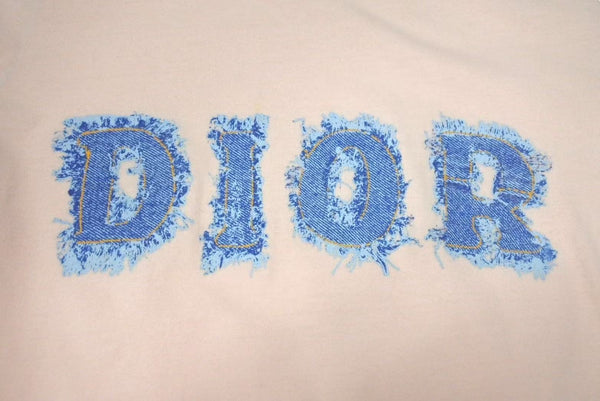 ChristianDior クリスチャンディオール 半袖Tシャツ 3P16155024 サイズ38 デニムロゴ プリント ピンク 美品 中古 4b002238