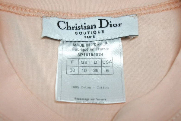 ChristianDior クリスチャンディオール 半袖Tシャツ 3P16155024 サイズ38 デニムロゴ プリント ピンク 美品 中古 4b002238