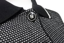 画像をギャラリービューアに読み込む, 極美品 FENDI フェンディ ニット ロゴ ポロシャツ ブラック ホワイト トップス 半袖 コットン 黒 白 サイズ42 中古 4b002240