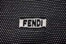 画像をギャラリービューアに読み込む, 極美品 FENDI フェンディ ニット ロゴ ポロシャツ ブラック ホワイト トップス 半袖 コットン 黒 白 サイズ42 中古 4b002240