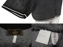 画像をギャラリービューアに読み込む, 極美品 FENDI フェンディ ニット ロゴ ポロシャツ ブラック ホワイト トップス 半袖 コットン 黒 白 サイズ42 中古 4b002240