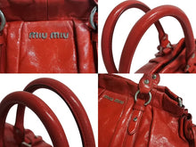 Load image into Gallery viewer, MIUMIU ミュウミュウ 2WAYバッグ ハンドバッグ ショルダーバッグ レザー レッド シルバー金具 美品 中古 4b002242