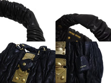 Load image into Gallery viewer, MIUMIU ミュウミュウ 2WAY マテラッセ ショルダーバッグ ハンドバッグ キルティング ブラック レザー ゴールド金具 美品 中古 4b002243