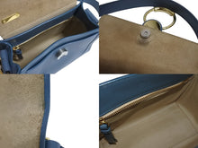 Load image into Gallery viewer, Chloe クロエ テス 2WAY スモール ハンドバッグ ショルダーバッグ カーフ ゴールド金具 ブルー 美品 中古 4b002245