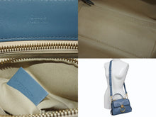 Load image into Gallery viewer, Chloe クロエ テス 2WAY スモール ハンドバッグ ショルダーバッグ カーフ ゴールド金具 ブルー 美品 中古 4b002245