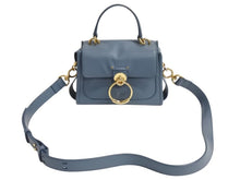 Load image into Gallery viewer, Chloe クロエ テス 2WAY スモール ハンドバッグ ショルダーバッグ カーフ ゴールド金具 ブルー 美品 中古 4b002245