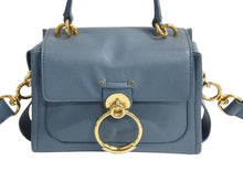 Load image into Gallery viewer, Chloe クロエ テス 2WAY スモール ハンドバッグ ショルダーバッグ カーフ ゴールド金具 ブルー 美品 中古 4b002245