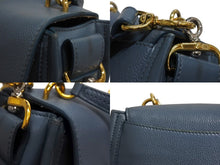 Load image into Gallery viewer, Chloe クロエ テス 2WAY スモール ハンドバッグ ショルダーバッグ カーフ ゴールド金具 ブルー 美品 中古 4b002245