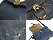 Load image into Gallery viewer, Chloe クロエ テス 2WAY スモール ハンドバッグ ショルダーバッグ カーフ ゴールド金具 ブルー 美品 中古 4b002245