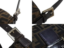 画像をギャラリービューアに読み込む, FENDI フェンディ マンマバケット ワンショルダーバッグ 26424 ズッカ柄 ブラウン キャンバス レザー シルバー金具 美品 中古 4b002247