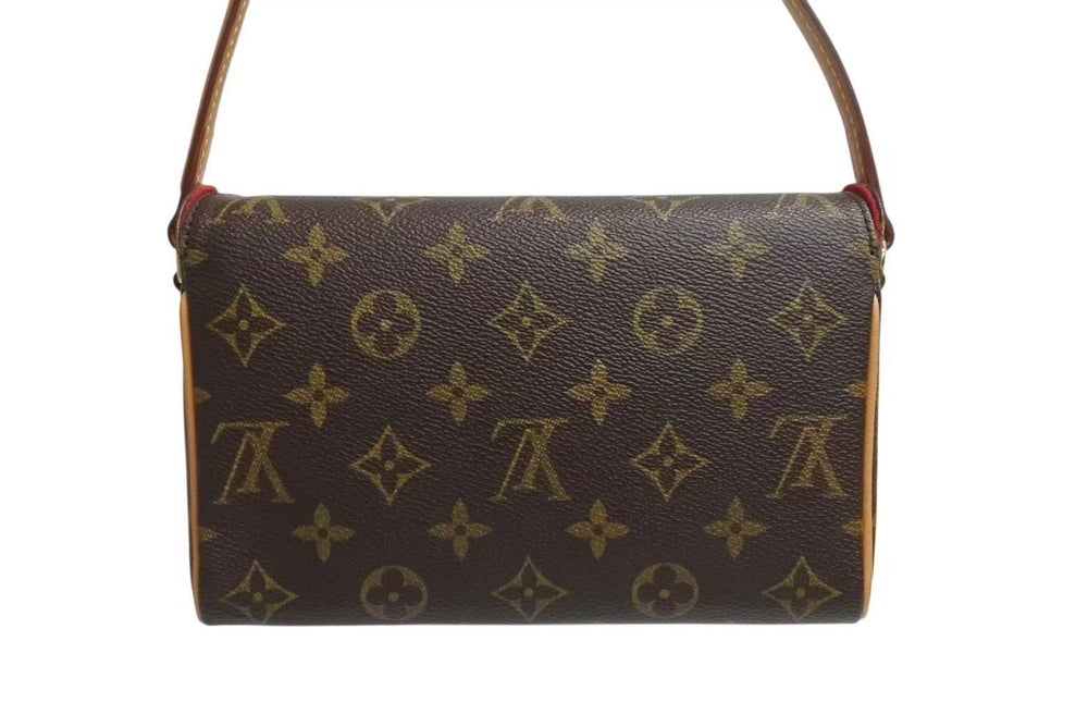 Very Good Condition LOUIS VUITTON Handbag Recital Monogram Canvas M51900 Gold Hardware Brown Used 4b002248