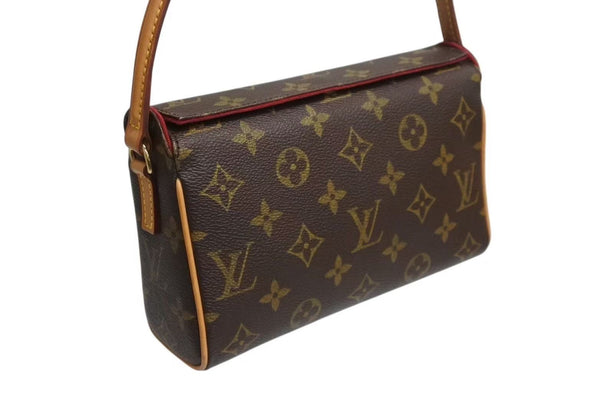 極美品 LOUIS VUITTON ルイヴィトン ハンドバッグ レシタル モノグラムキャンバス M51900 ゴールド金具 ブラウン 中古 4b002248