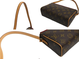 極美品 LOUIS VUITTON ルイヴィトン ハンドバッグ レシタル モノグラムキャンバス M51900 ゴールド金具 ブラウン 中古 4b002248