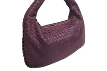 Load image into Gallery viewer, BOTTEGA VENETA ボッテガヴェネタ イントレチャート ホーボー ワンショルダーバッグ レザー パープル ゴールド金具 美品 中古 4b002249