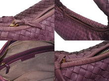 Load image into Gallery viewer, BOTTEGA VENETA ボッテガヴェネタ イントレチャート ホーボー ワンショルダーバッグ レザー パープル ゴールド金具 美品 中古 4b002249