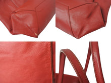 画像をギャラリービューアに読み込む, BALENCIAGA バレンシアガ ペーパー トートバッグ 338582 レザー レッド ゴールド金具 美品 中古 4b002255