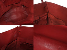 画像をギャラリービューアに読み込む, BALENCIAGA バレンシアガ ペーパー トートバッグ 338582 レザー レッド ゴールド金具 美品 中古 4b002255