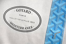 画像をギャラリービューアに読み込む, 新品同様 GOYARD ゴヤール メディテラネ トートバッグ ビーチバッグ キャンバス レザー ターコイズブルー 中古 4b002258