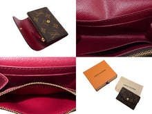 画像をギャラリービューアに読み込む, LOUIS VUITTON ルイヴィトン コインケース 二つ折り財布 ポルトモネ・ロザリ M41939 モノグラム フューシャ 美品 中古 4b002260