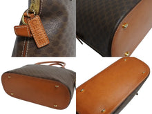 画像をギャラリービューアに読み込む, CELINE セリーヌ マカダム柄 ハンドバッグ ロゴ ゴールド金具 PVC レザー ブラウン 茶色 手持ち 鞄 美品 中古 4b002261