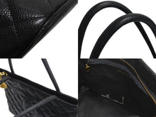 Load image into Gallery viewer, CHANEL シャネル 復刻トートバッグ ハンドバッグ ココマーク ロゴ 鞄 6番台 キャビアスキン ブラック ゴールド金具 美品 中古 4b002262