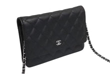 Load image into Gallery viewer, 新品同様 CHANEL シャネル チェーンウォレット 長財布 AP0250 23番台 ココマーク キャビアスキン ブラック シルバー金具 中古 4b002263