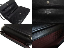 Load image into Gallery viewer, 新品同様 CHANEL シャネル チェーンウォレット 長財布 AP0250 23番台 ココマーク キャビアスキン ブラック シルバー金具 中古 4b002263