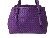 画像をギャラリービューアに読み込む, BOTTEGAVENETA ボッテガヴェネタ イントレチャート チェスタ レザー トートバッグ パープル ワンショルダー 紫 鞄 美品 中古 4b002264