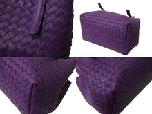 画像をギャラリービューアに読み込む, BOTTEGAVENETA ボッテガヴェネタ イントレチャート チェスタ レザー トートバッグ パープル ワンショルダー 紫 鞄 美品 中古 4b002264
