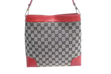 画像をギャラリービューアに読み込む, GUCCI グッチ ワンショルダーバッグ GG キャンバス 柄 001998 GG柄 ゴールド金具 ブラウン ベージュ レッド 美品 中古 4b002265