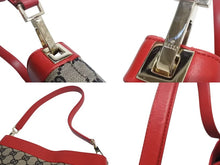 画像をギャラリービューアに読み込む, GUCCI グッチ ワンショルダーバッグ GG キャンバス 柄 001998 GG柄 ゴールド金具 ブラウン ベージュ レッド 美品 中古 4b002265