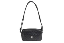 Load image into Gallery viewer, CHANEL シャネル カンボンライン ショルダーバッグ ココマーク ターンロック 9番台 レザー ブラック シルバー金具 美品 中古 4b002268