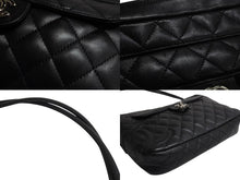 Load image into Gallery viewer, CHANEL シャネル カンボンライン ショルダーバッグ ココマーク ターンロック 9番台 レザー ブラック シルバー金具 美品 中古 4b002268