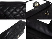 Load image into Gallery viewer, CHANEL シャネル カンボンライン ショルダーバッグ ココマーク ターンロック 9番台 レザー ブラック シルバー金具 美品 中古 4b002268