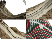 画像をギャラリービューアに読み込む, GUCCI グッチ インターロッキング ホワイト ブラウン ゴールド金具 182491 GGキャンバス ショルダーバッグ 美品 中古 4b002269