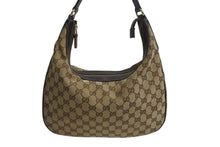 画像をギャラリービューアに読み込む, GUCCI グッチ ワンショルダー ハンドバック 153010 GGキャンバス GG柄ブラウン ベージュ ゴールド金具 美品 中古 4b002271